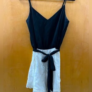 BEBE size 8 black and white lace romper (fits like a 6)